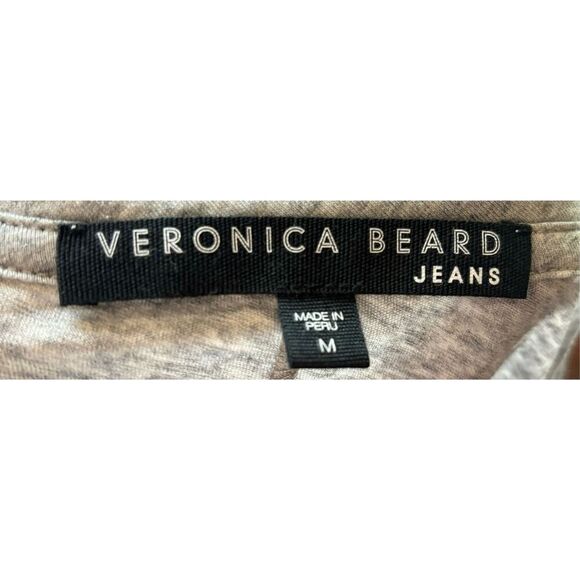 VERONICA BEARD Cindy V-Neck Short-Sleeve Pima Cotton Tee in Grey NWT Size Medium - Picture 3 of 5